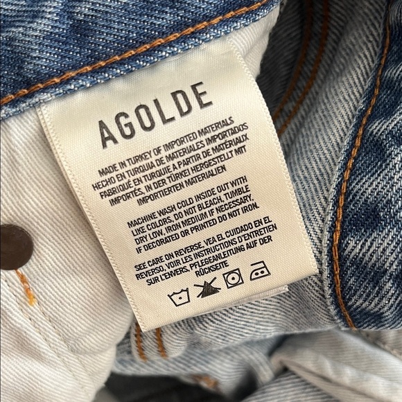 AGOLDE Jaden Distressed Jean Shorts in Surreal size 26 - Picture 10 of 15